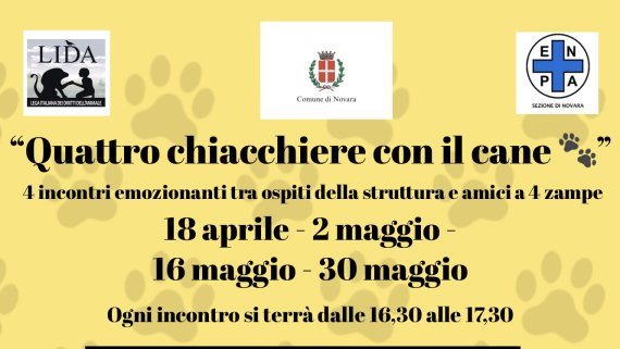 "QUATTRO CHIACCHERE CON IL CANE" ALLA RSA ISTITUTO DE PAGAVE NOVARA